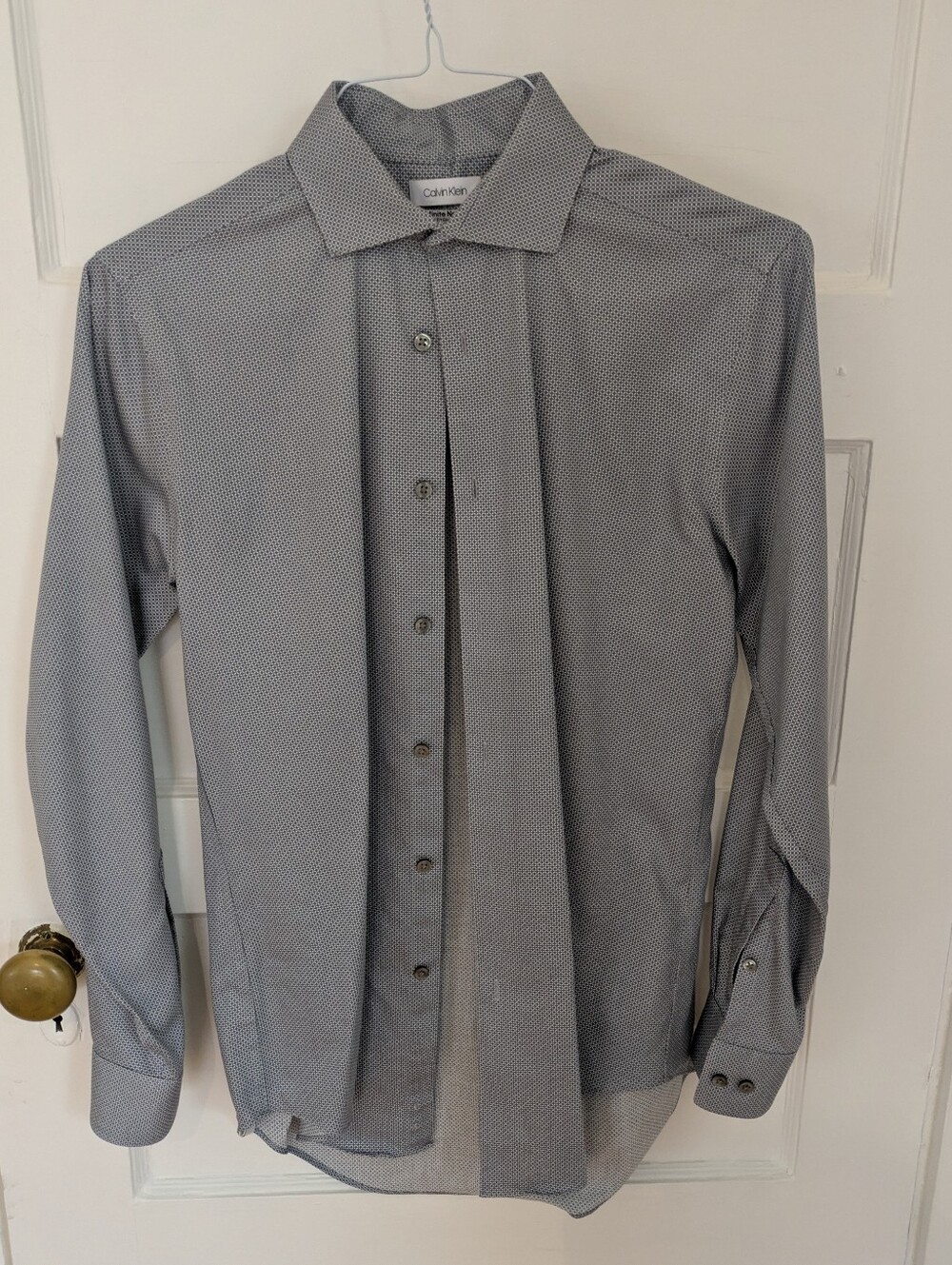 Calvin Klein Gray Microdot Dress Shirt